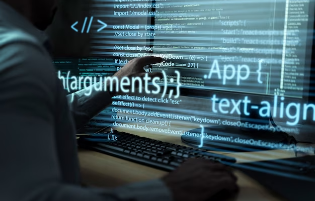 A man working at a computer