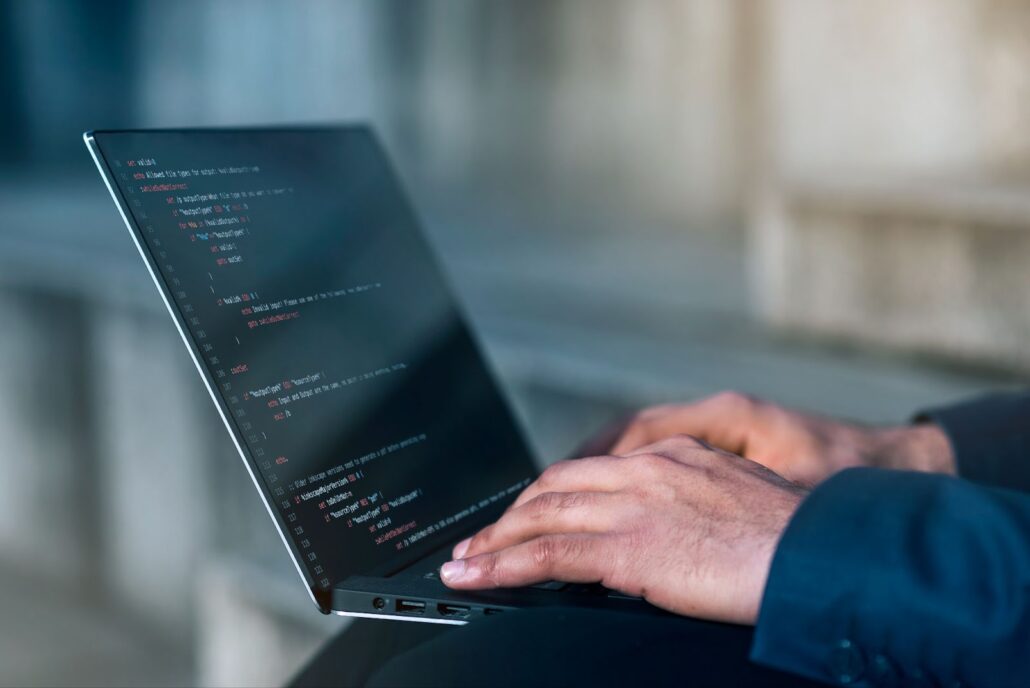 Man working on laptop
